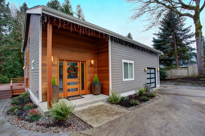 Wood siding on residential home