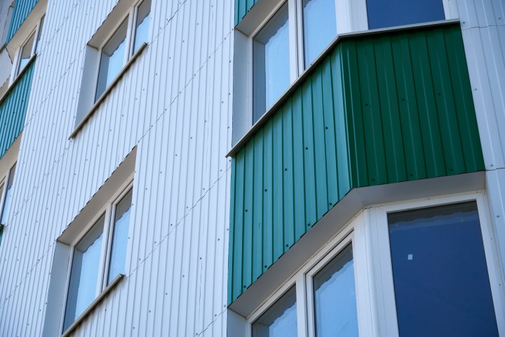 Metal siding on residential home